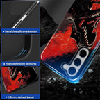for Samsung Galaxy S23 Plus Case, Cool Dinosaur Red Black Pattern Glossy 2 in 1 - Image 4