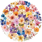 50PCS Transparent Flora Scrapbook Stickers, Vintage Aesthetic Flowers Sticker - Image 4