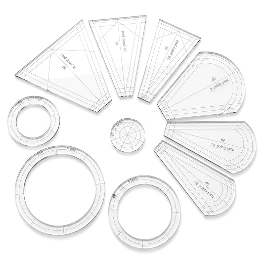 10 Pcs Quilting Templates, Reusable Acrylic Quilting Rulers Set by Unknown