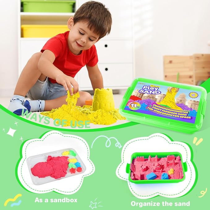AtMini Play Sand for Kids, 11lbs of 6 Colored Sands, Magic Sand Bulk, Play Sand - Image 5