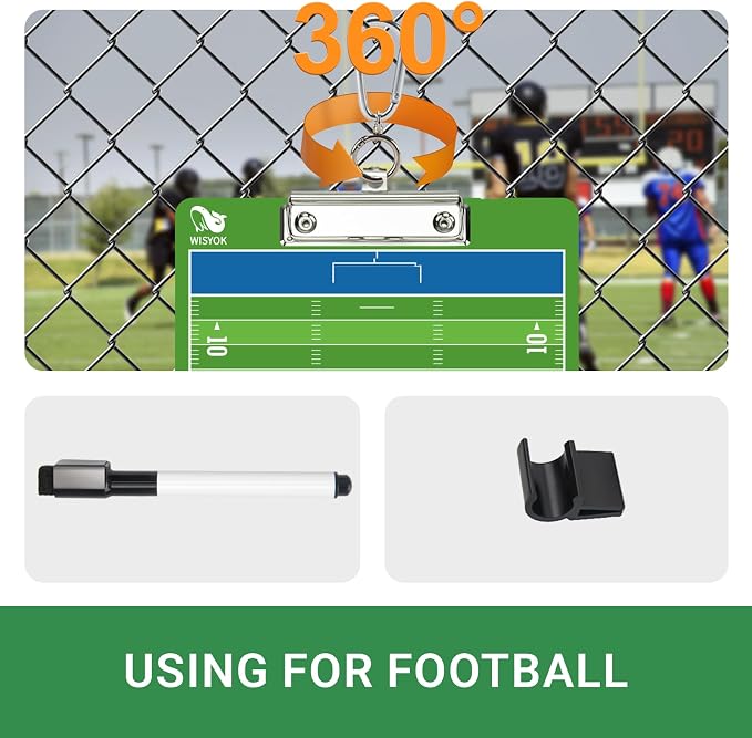 WISYOK Football Clipboard for Coaches, Dry Erase | Double Sided, for Football - Image 3