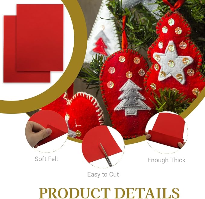 12 Pcs Felt Sheets, 7x11 Inch Stiff Felt - Image 3