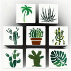 TIAMECH 8 Pcs Reusable Succulent Plants Cactus Stencils - Image 3