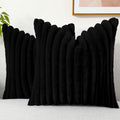 decorUhome Cozy Faux Fur Throw Pillow Covers 16x16 Set of 2 Decorative Soft by decorUhome