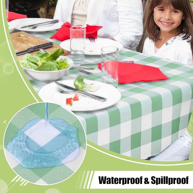 Smiry Rectangle Table Cloth, Waterproof Vinyl Tablecloth - Image 2