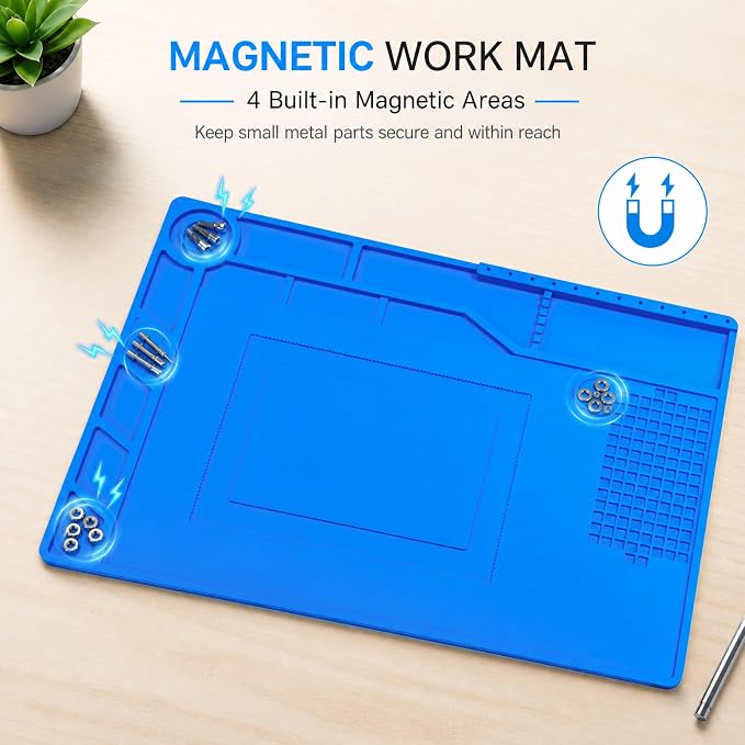 Kaisi Soldering Mat, 15.35" x 10.6" Inch Heat Resistant Silicone Work Mat - Image 4