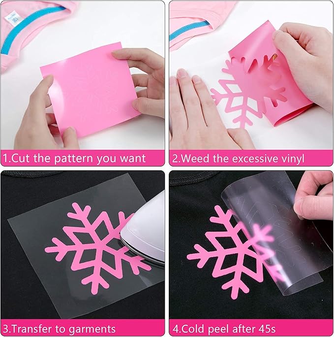 HTVRONT Heat Transfer Vinyl Pink HTV Rolls, HTV Vinyl - Image 6