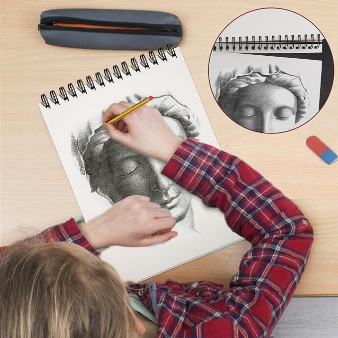 5 Pack Small Sketch Book, 5.5x8.5 Inch Top Spiral Sketchbook 60 Sheets Each - Image 5