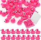 50pcs Mini Resin Flamingo Ducks, Tiny Flamingo Figurines to Hide, Miniature by QUPIVA