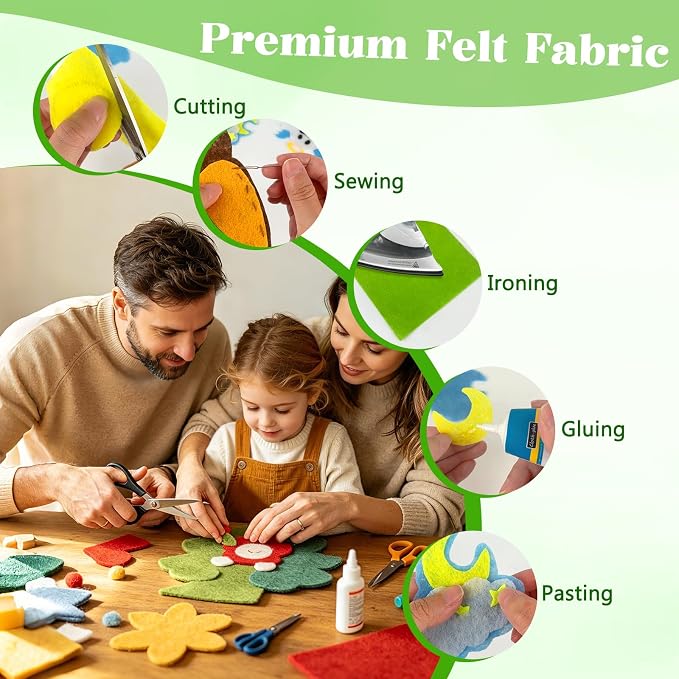 ZUFECY 40Pcs Felt Sheets for Crafts, Crafting Felt Fabric Nonwoven Handcraft - Image 4