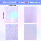 36 Sheets Holographic Laminate Sheets Clear Self Adhesive Sticker Paper | - Image 3