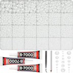 16500Pcs Half Pearls Beads for Crafting, Flat Back White Pearls 2-10mm Flatback by Worthofbest