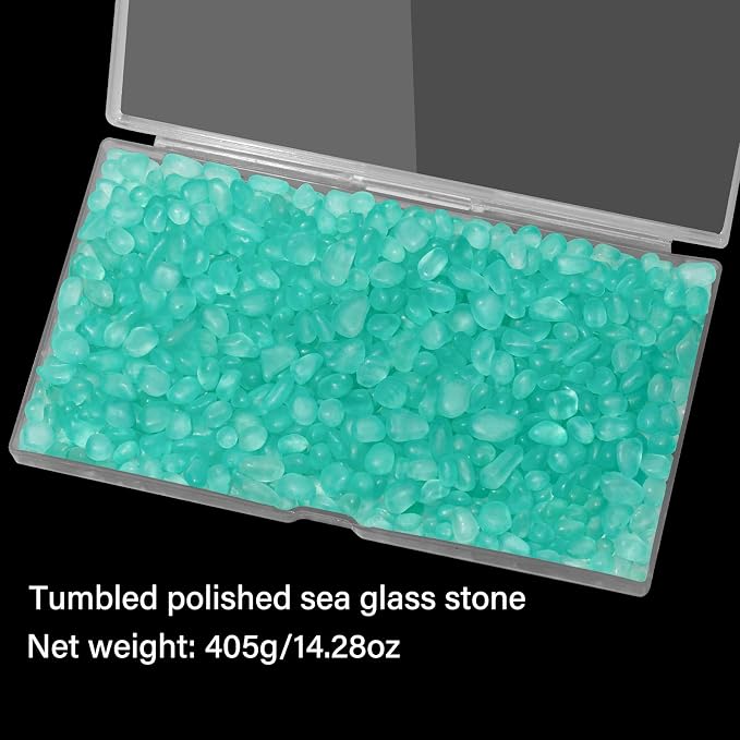 QEQEKAKA Sea Glass Stones for Crafts About 0.5LB Glass Pebbles Gemstones Bulk - Image 5