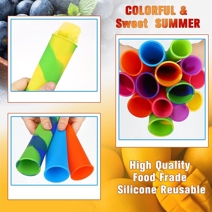 Lallisa 30 Pcs Ice Cream Molds Silicone Ice Lolly Mold Color Reusable Ice Lolly - Image 5