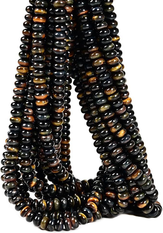ICAI Beads Natural 5x8mm Rondelle Beads, Natural Abacus Disk Stone Beads Loose by CAI+YI+MING