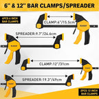 10-Piece Bar Clamps for Woodworking, Spring Clamps, 90° Angle Clamp, Quick - Image 2