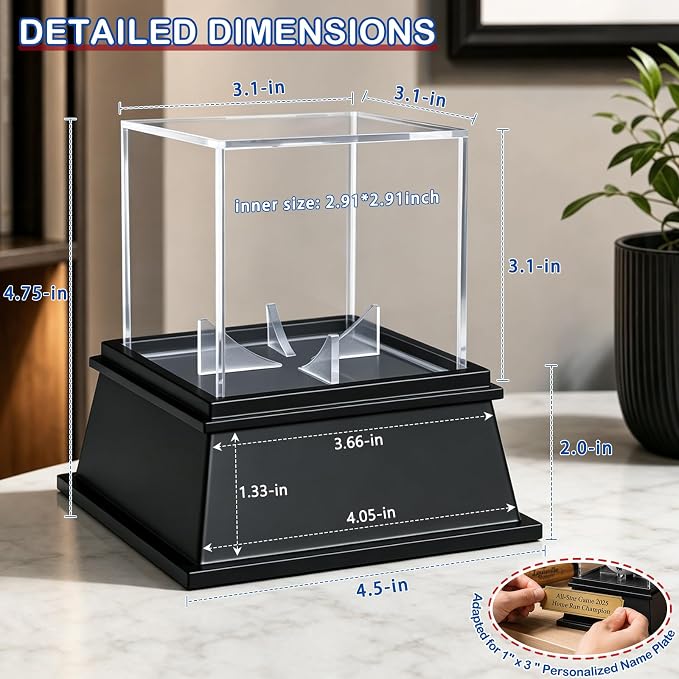 KKU Baseball Display Case 2 Pack, Baseball Holder - Image 2