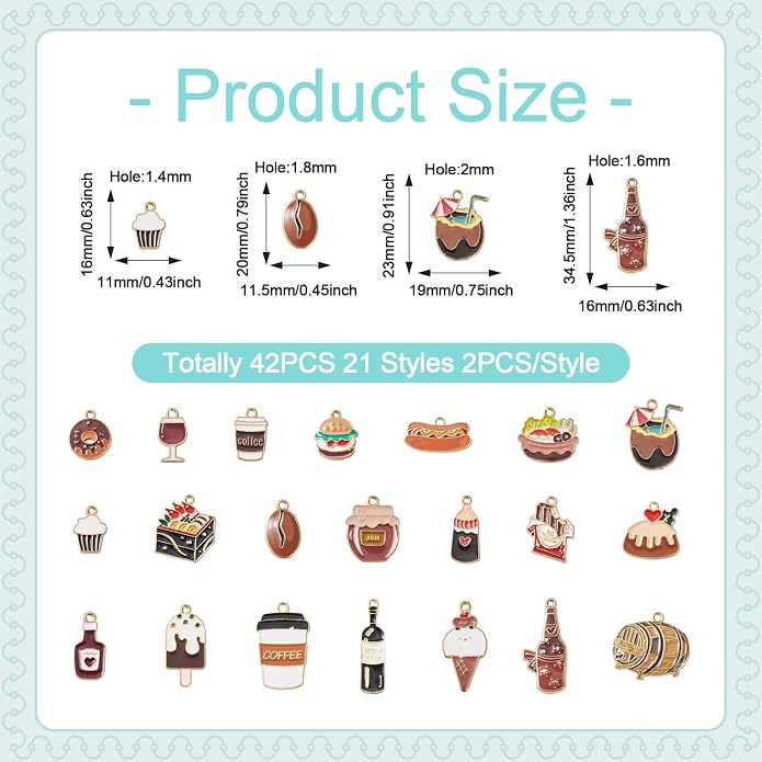 Enamel Food Charms Cute Assorted Food Pendants Sweet Dessert Charms - Image 2