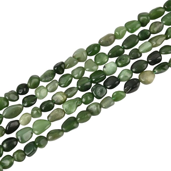 HAAMIIQII Natural Canada Green Jade Pebble Stone 5-8mm Small Irregular Freeform - Image 2