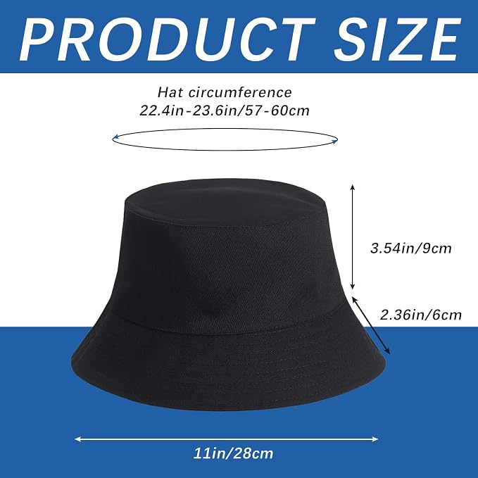 Bucket Hats Bulk Solid Color DIY Blank Hat Bucket Hats - Image 2