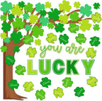 Whaline 99 Pcs St. Patrick's Day Tree Bulletin Board Decoration Green Shamrock by Whaline