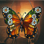 Floral Monarch Acrylic Suncatcher Stained Glass Effect Window Car Hanging - Image 7