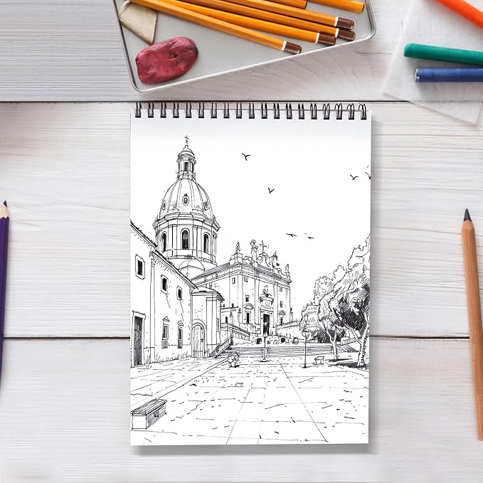 Crehatos 9" x 12" Sketch Book 100 Sheets Each, 2 Pack | Top Spiral Bound Sketch - Image 6