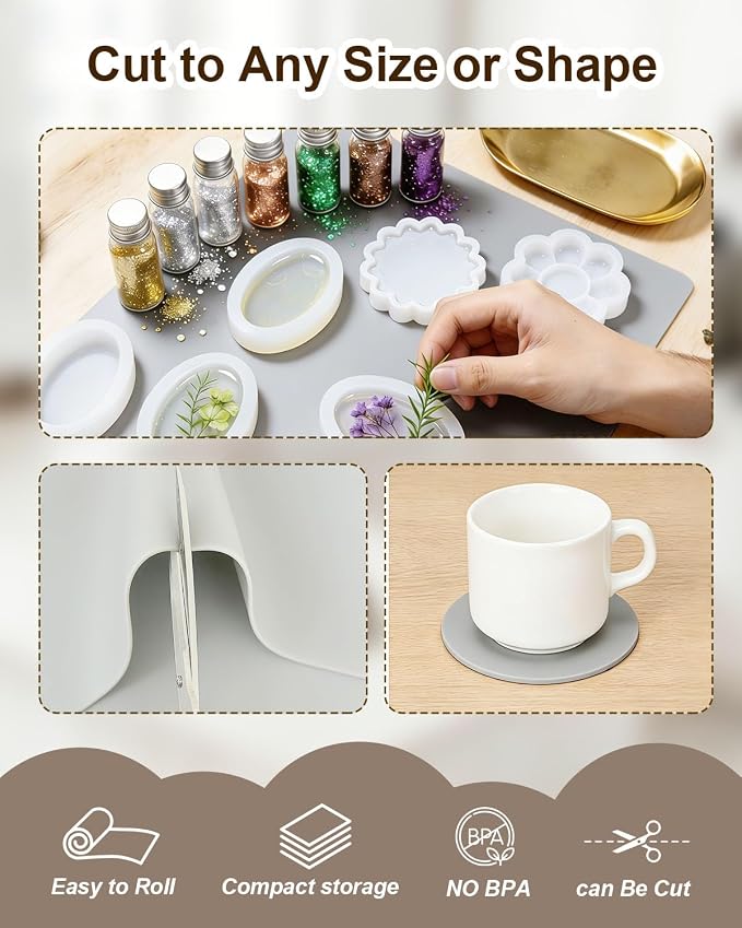 Large Crafting Silicone Mat, Epoxy Resin, Scrapbooking, Heat Resistant Nonstick - Image 5
