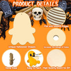 Large Size 7" Halloween Wooden Slices Unfinished Blank Wooden Ornaments DIY - Image 2