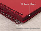 potricher 10 x 10 Inch DIY Scrapbook Photo Album 80 Pages Thick Kraft Blank Red - Image 4