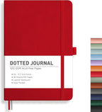 RETTACY Dotted Journal Notebook, 192 Pages, A5 Medium Size | Leather Hardcover by RETTACY