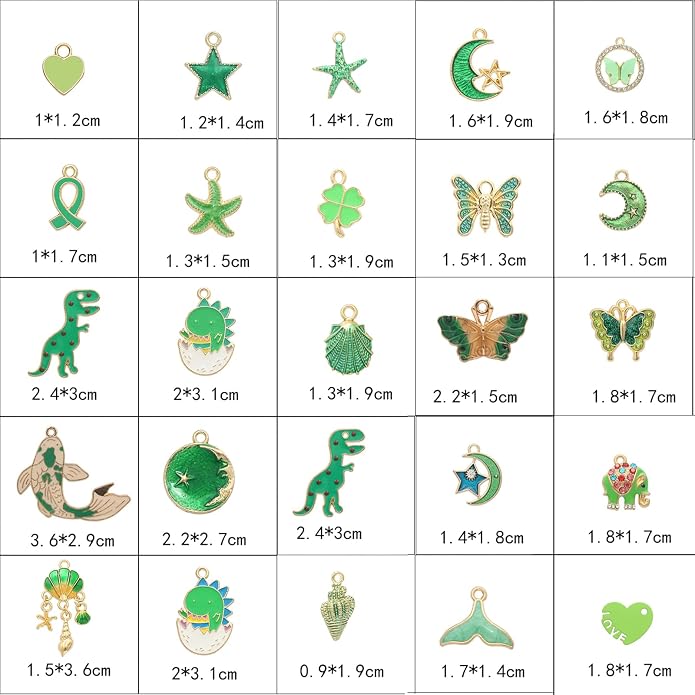 Bulk Gold Enamel Charms for Jewelry Making, Colorful Metal Charms Pendant for - Image 6