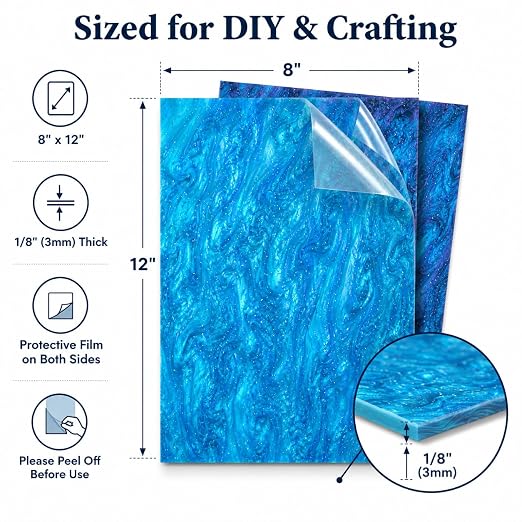 TOEPODO Pearlescent Cast Acrylic Sheets Pearl Acrylic 1/8inch Thickness Acrylic - Image 3