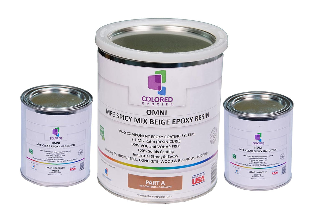 Colored Epoxies Spicy Mix Beige Epoxy Resin for Bar Tops, Table Tops, Wood, Concrete, Epoxy Art & Crafts 1.5 Gallon
