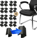 Rectangle U Shaped Chair Leg Tips Cap with Felt Pads,Furniture Feet Protector Slide Smoothly Glides,Protect Hardwood Floor No Scratches No Noise,Fit 19mm(3/4inch) Diameter Tubular Legs (Black 32PCS)