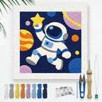 Doodlream Astronaut Needle Kit for Beginner, 9.4"x 9.4" Space Planet Punch by Doodlream