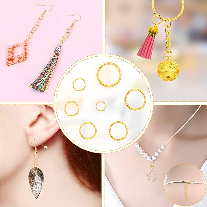 Paxcoo Gold Jump Rings for Jewelry Making - Image 2