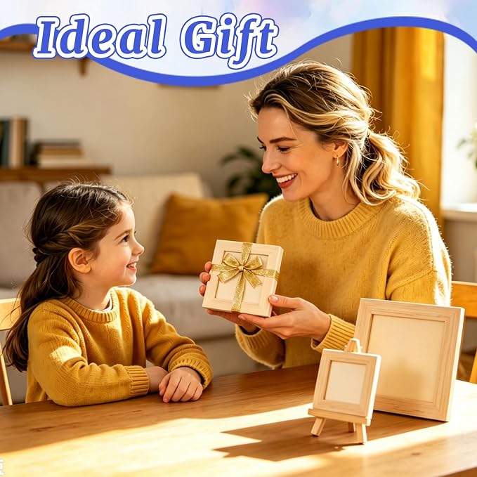 ESRICH 6 Pack Wood Panels with 4"x4", Square Craft Wood Canvas Boards, Blank - Image 8