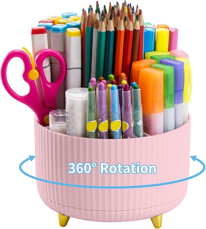 Marbrasse Desk Organizer, 360-Degree Rotating Pen Holder, Desk Organizers and by Marbrasse