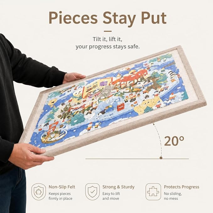 1000 Pieces Puzzle Board, 31.5x23.6 Felt Puzzle Storage Mat | Portable surface - Image 5