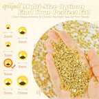 qiipii 3200PCS 4mm Small Shiny Gold Round Half Round Pearls - Image 3