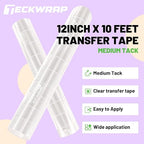 TECKWRAP Clear Transfer Tape for Vinyl -12INCH x 10 FT, Printable HTV, DIY - Image 2