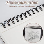 TKOOFN 5 Pack 9" x 12" Sketch Book Bulk, Top Spiral Bound Premium Sketchbook - Image 5