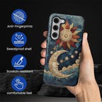 Case for Samsung Galaxy S23 Plus Case, Sun Moon Stars Faux Stained Glass Design - Image 3