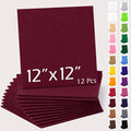 12" x 12" Felt Sheets for Crafts, 2mm Stiff Felt Fabric, Burgundy | 2mm Thick by AblemeDeco