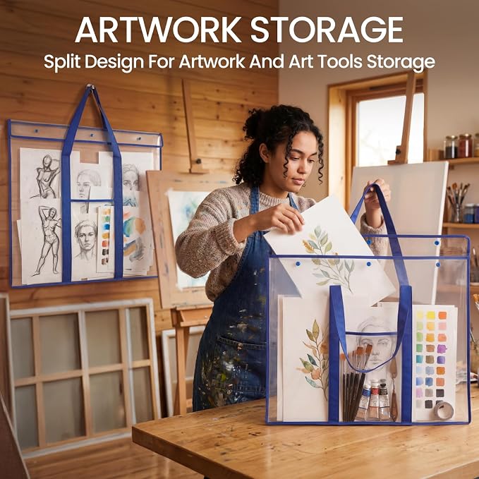 GAMENOTE 2 Pack Large Poster Storage Bag Bulletin Board Holder Art Portfolio - Image 4