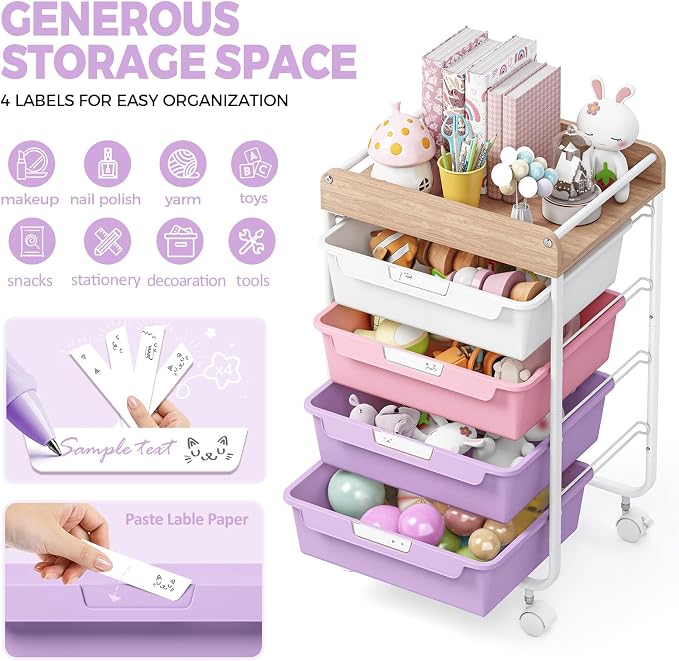 SYKIARIOL Rolling Craft Storage Cart - Image 6