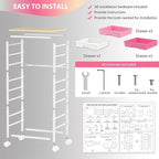 Goovilla Rolling Cart with Drawers, Utility Cart Organizer with 8 Removable - Image 6