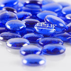 CYS EXCEL X-Large 1.1"-1.35" Cobalt Blue Glass Flat Gemstone Vase Fillers - Image 3