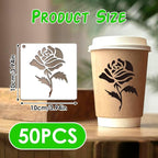 50 Pcs Large Flower Stencils for Painting, 3.94 X 3.94 Inch Flower Stencils for - Image 2